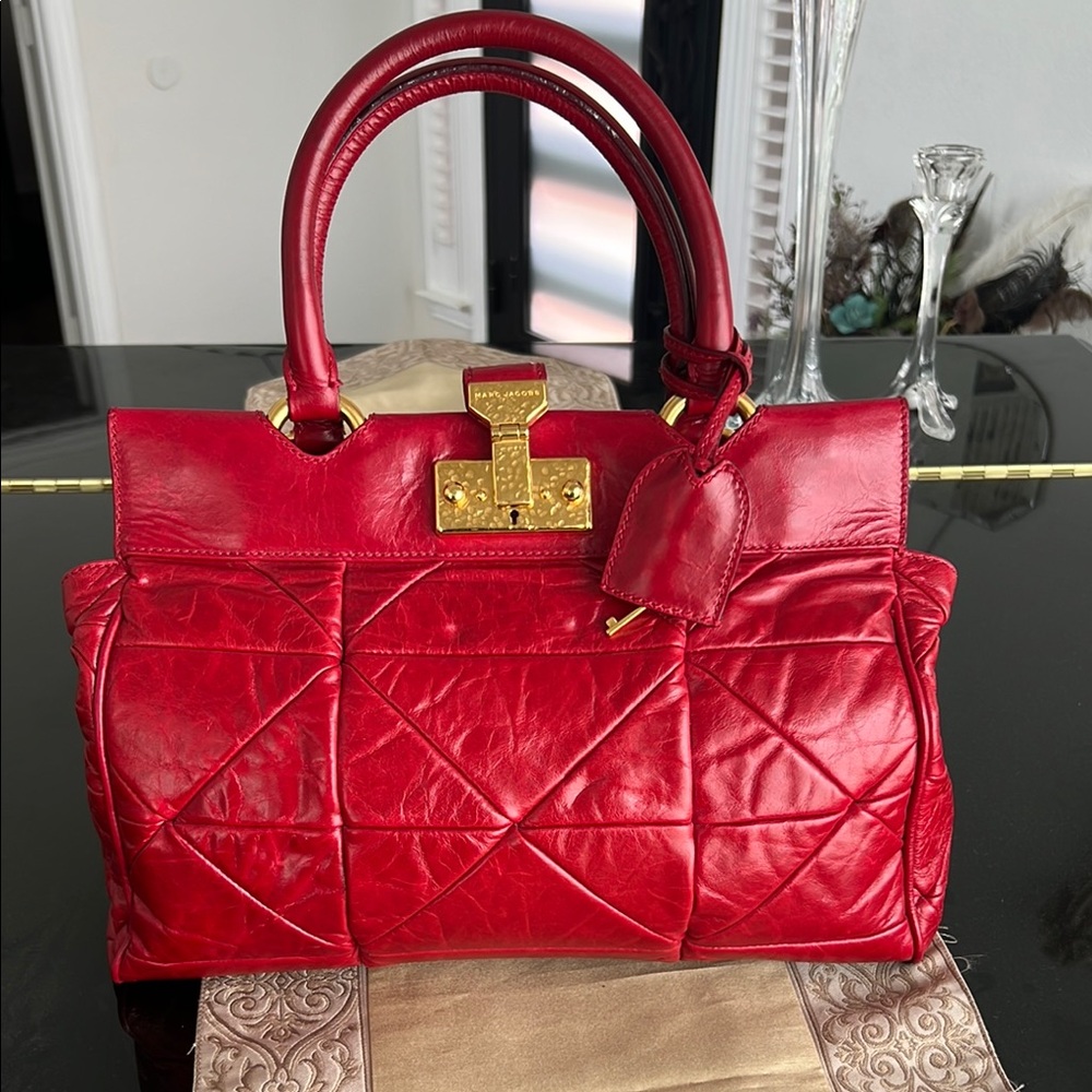 Marc Jacobs Red Quilted Satchel
